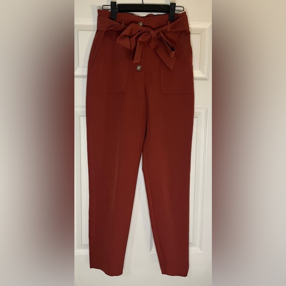 Dynamite Paper Bag High Waisted Trouser Pants Front Tie XS - Picture 1 of 8